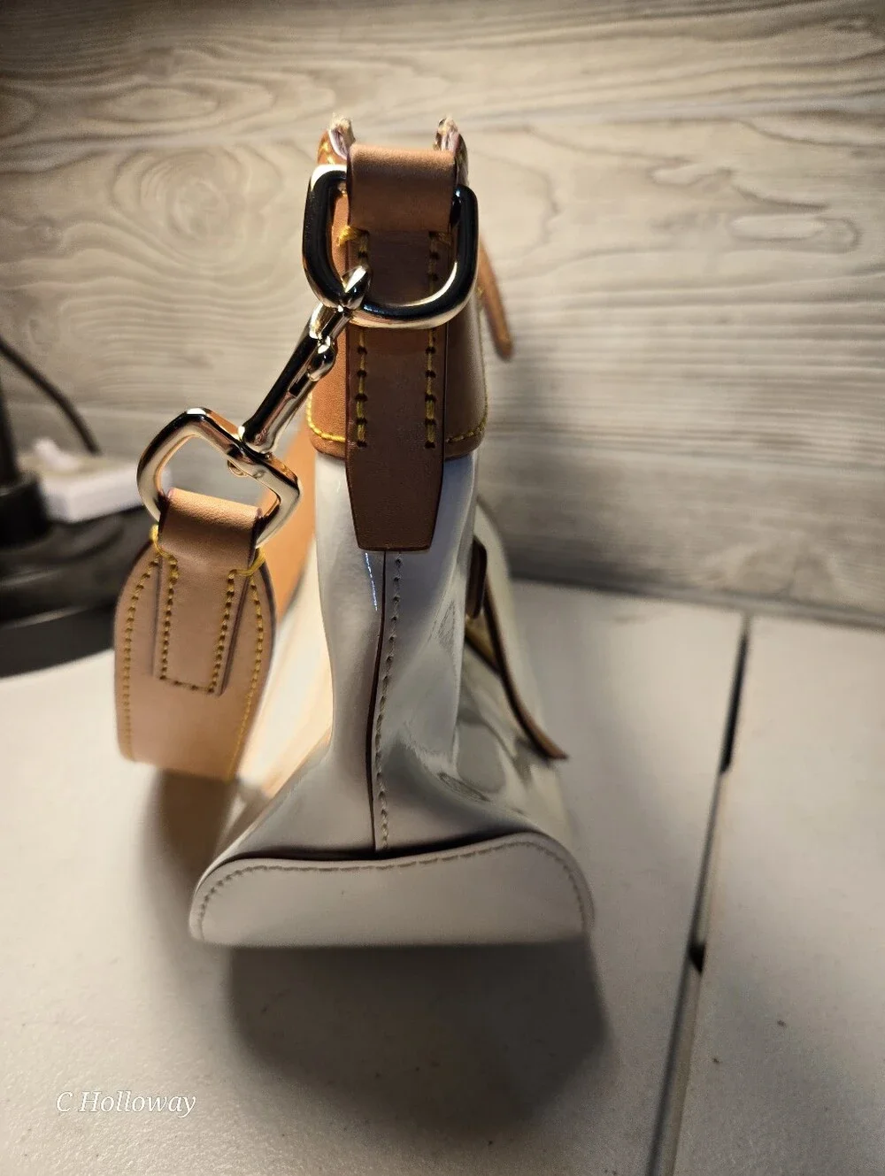 Dooney & Bourke White Patent Leather Small Hobo Bag